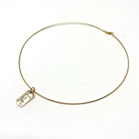 New Anthropologie Celestial Charm Choker Necklace Gold Moon Star - Picture 4 of 6